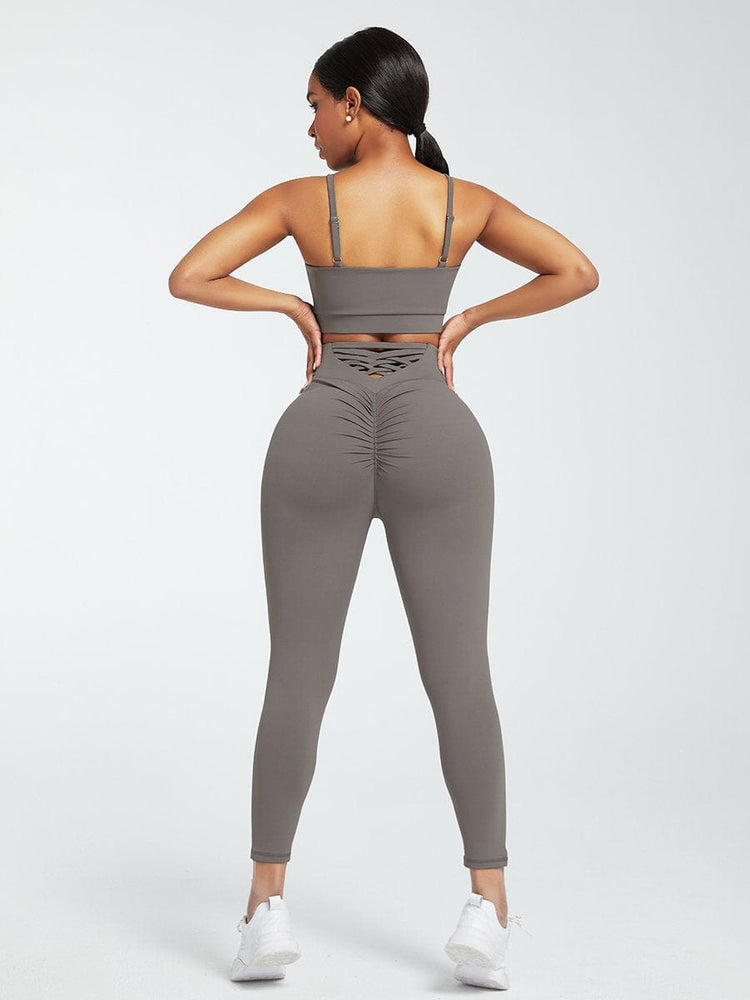 Wholesale Black Adjustable Straps High Waist Athletic Suit Quick Drying
