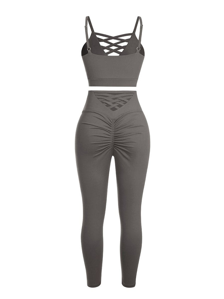 Wholesale Black Adjustable Straps High Waist Athletic Suit Quick Drying