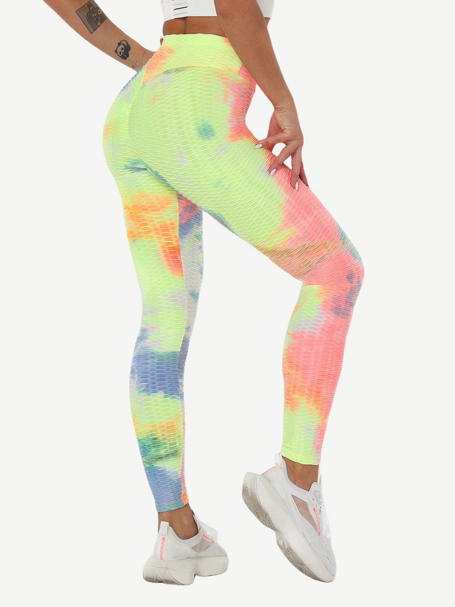 Wholesale Adorable Deep Blue Tie-Dyed Yoga Leggings Ankle Length Nice Quality