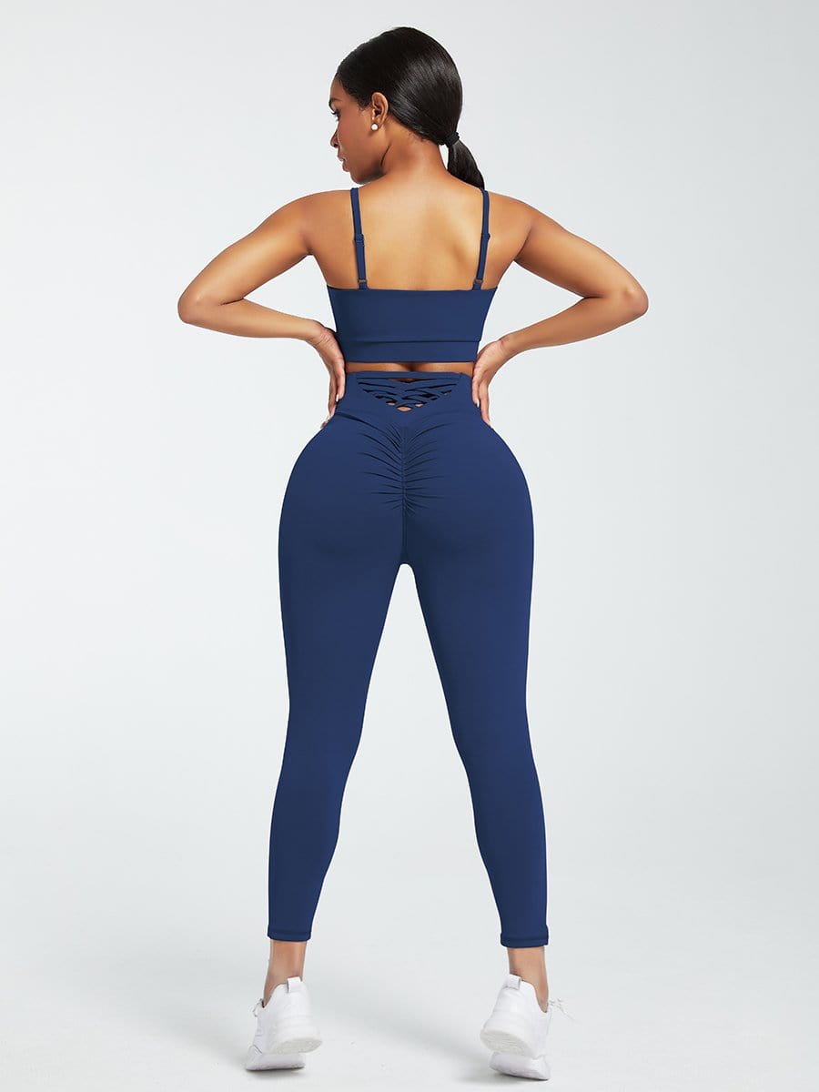 Wholesale Black Adjustable Straps High Waist Athletic Suit Quick Drying