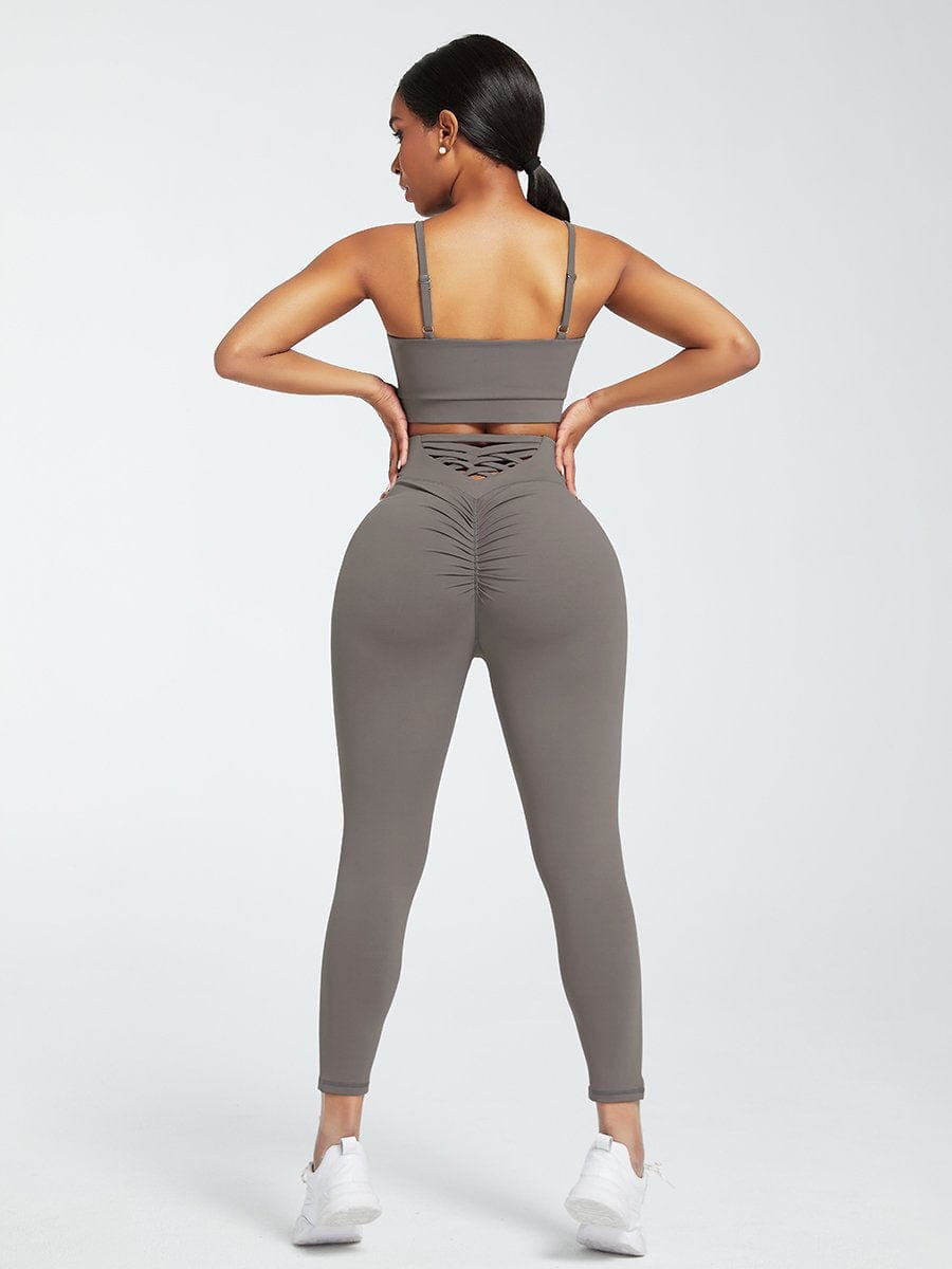 Wholesale Black Adjustable Straps High Waist Athletic Suit Quick Drying