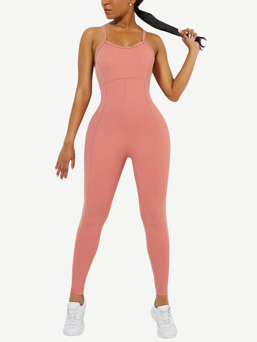 Wholesale Strappy Back Removable Pads Yoga Bodysuit For Women