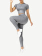 Wholesale Short Sleeves High Waist Yoga Suits For Fitness Moisture Wicking