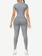 Wholesale Short Sleeves High Waist Yoga Suits For Fitness Moisture Wicking