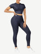 Wholesale Short Sleeves High Waist Yoga Suits For Fitness Moisture Wicking