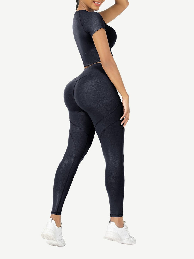 Wholesale Short Sleeves High Waist Yoga Suits For Fitness Moisture Wicking