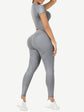 Wholesale Short Sleeves High Waist Yoga Suits For Fitness Moisture Wicking