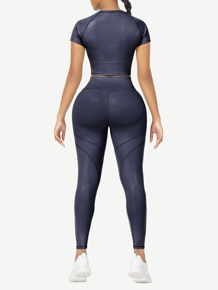 Wholesale Short Sleeves High Waist Yoga Suits For Fitness Moisture Wicking