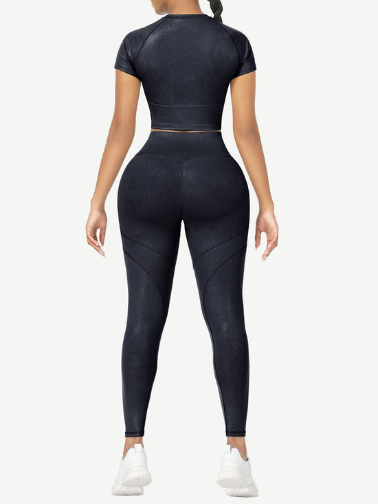 Wholesale Short Sleeves High Waist Yoga Suits For Fitness Moisture Wicking